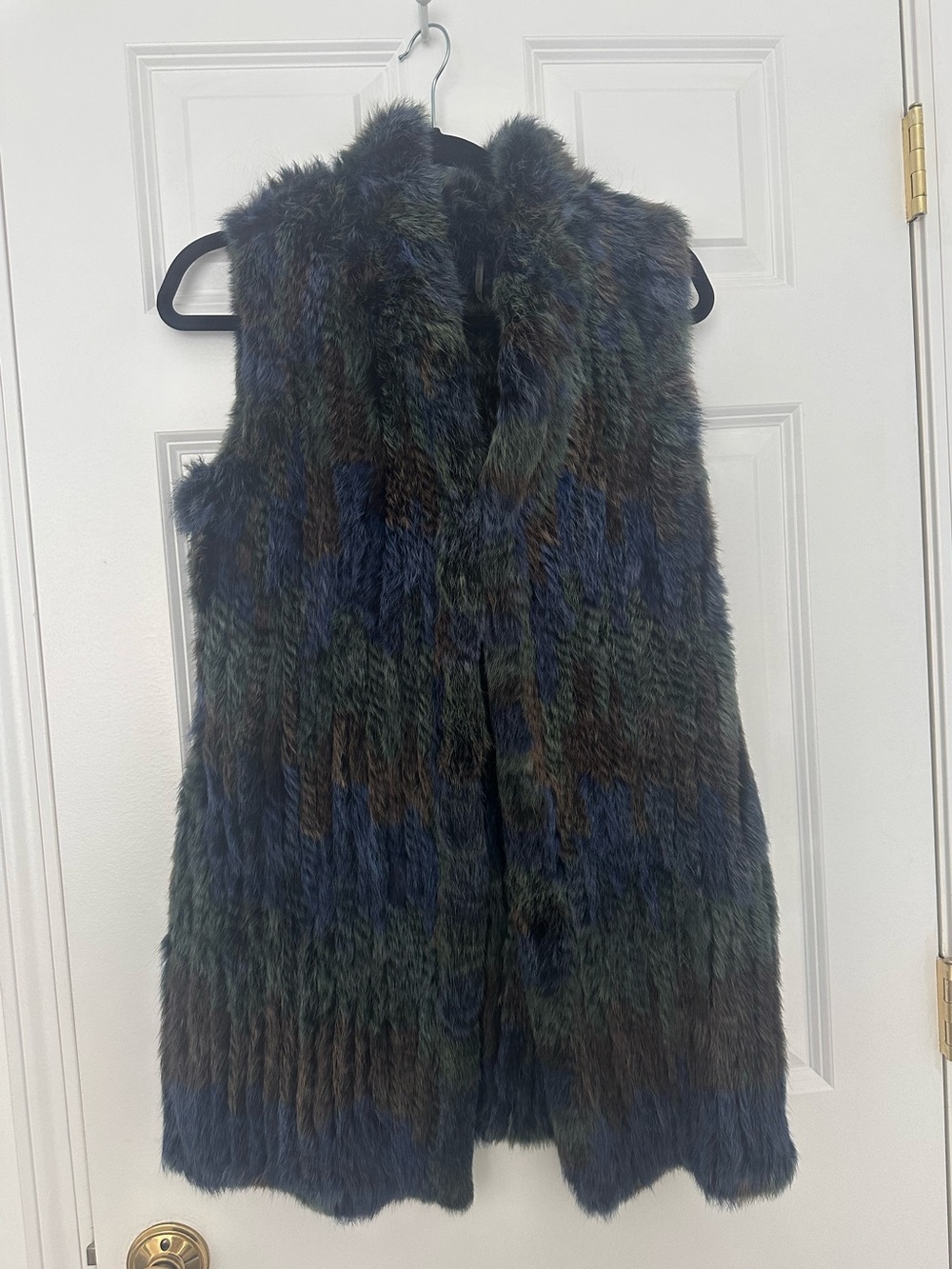 Love Token Multi-Colored Rabbit Fur Vest Size Medium